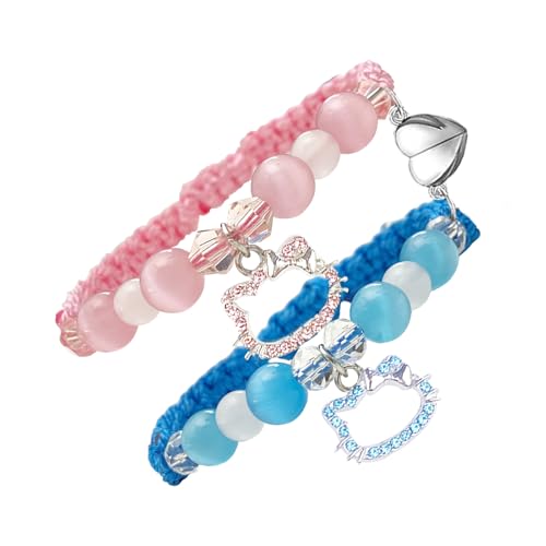NTIERA Matching Bracelets for Couples Birthday Gift For Best Friend Cat Charm Couples Bracelets Gifts for for Bf Gf Gf(Kitty)