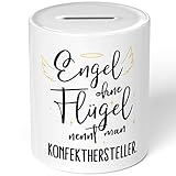 JUNIWORDS Spardose Sparbüchse, Engel ohne Flügel nennt Man Konfekthersteller (5170372)