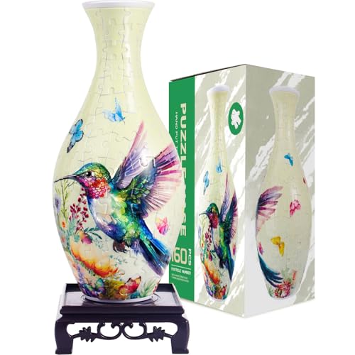 3D Puzzle Vase,160 Pieces 3D Puzzle Vase for Flowers,Unique Adult Crafts and Art,Great Gift for Women, Mother’Day Gifts, 3D DIY House Warming Gift...