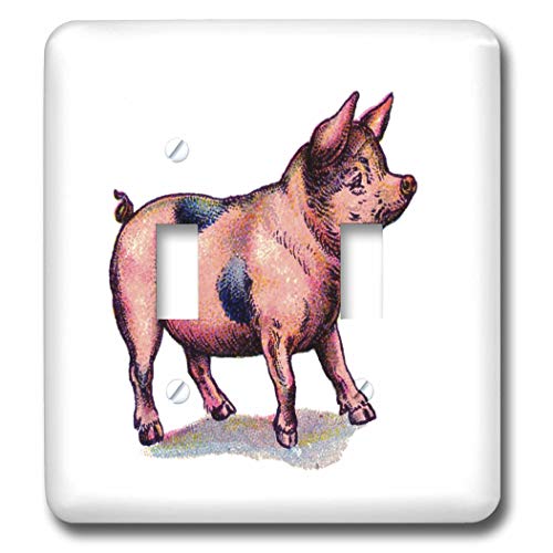 Double interrupteur à bascule cochon rose idéal pour une cuisine rustique - 2