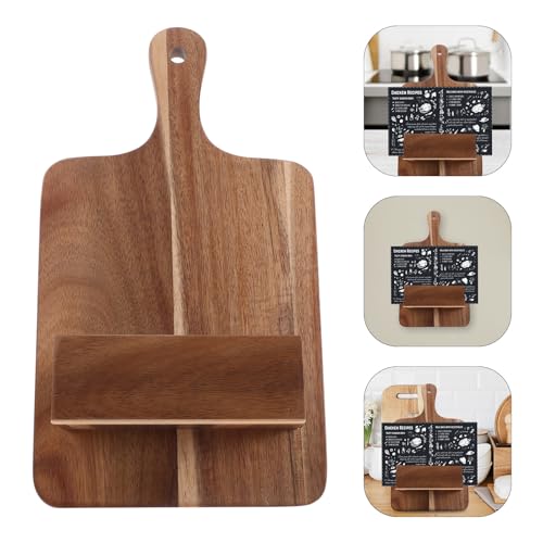 Estante para menús y recetas de madera con soporte de base estable 7