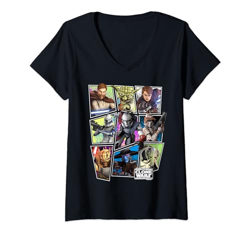 T-shirt Star Wars femme The Clone Wars v-neck vêtements de science-fiction graphiques originaux