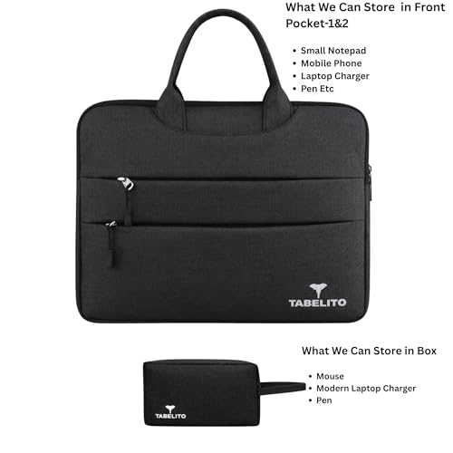 Image of Tabelito Basic 13.3 inch Laptop Bag Sleeve Cover with Box for HP /Dell /Accer /Apple /Asus /Lenovo /Ultrabook /Razer Etc.-Black 13.3 INCH