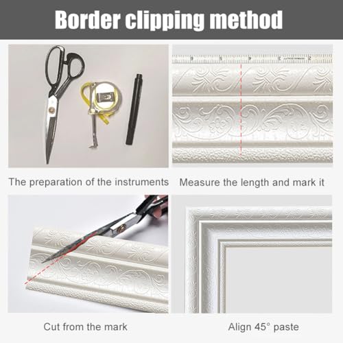 Cozylkx 90"x 3" Self Adhesive Flexible Foam Molding Trim, 3D Sticky Decorative Wall Lines Wallpaper Border for Home, Office, Hotel DIY Decoration, White