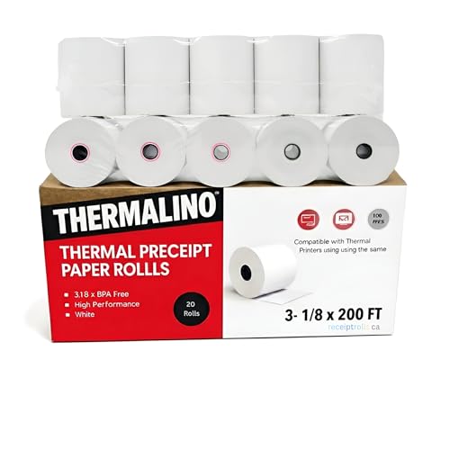 Rollos de papel térmico 3 1/8 x 200 pies para gestión fluida en restaurantes