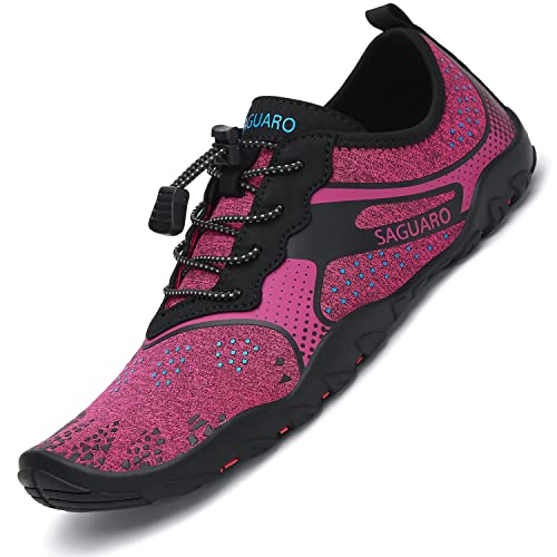 SAGUARO Water Shoes for Womens Mens Quick Dry Barefoot Aqua Shoes Beach Swimming Boating Fishing Yoga Diving Surfing Driving, C Pink 8 Women/6.5 Men