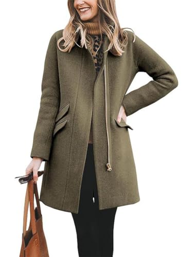 Manteaux en laine femme hiver chaud veste avec fermeture éclair isolante