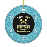 Christmas Ornament, I Wear Yellow Sarcoma Cancer Christmas Ornaments, Ceramic Pendant, Xmas Tree Hanging Decoration, Holiday Decorations, Family Ornaments 2025, Gifts