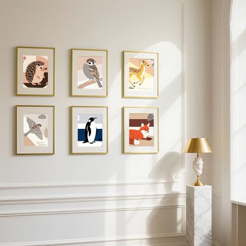 Image of upsimples Aluminum 11x14 Picture Frame Gold, Display Photo 8x10 with Mat or 11 x 14 without Mat, Wall Hanging Metal Poster Frame with Acrylic Cover, 1 Pack