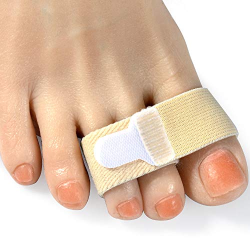 Image of Broken Adjustable Toe Wraps 8 Pack, Fabric Toe Splint Toe Cushioned Bandages Finger Toe Protectors Straightener Toe Separators, Orthopedic belts