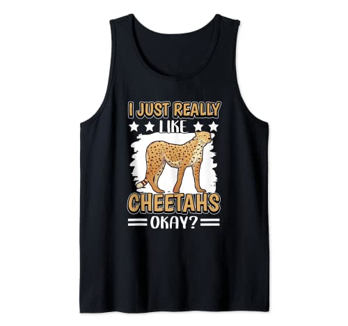 I Just Really Like Cheetahs Okay Cheetah Tank Top, Black