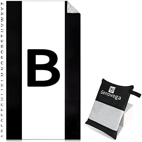 Genovega Toallas de playa de microfibra con monograma de gran tamaño, compactas a prueba de arena para hombres y mujeres