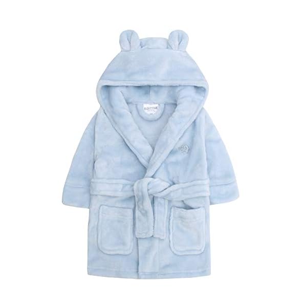 Baby Jungen & Mädchen Unisex Bademantel (Altersstufen 6-24 Monate) Weiches Plüsch Flanell Fleece mit Kapuze Bademantel…
