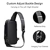 FANDARE Antivol Sac Poitrine Affaires Sacs de Bandoulière Sacoche avec USB Sac d'Epaule pour Homme Voyage Randonnée Vélo Camping Excursion Impermeable Multi-poches Petit Sac a dos Noir #4