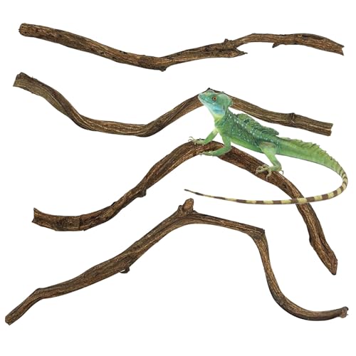 Apatal Ramas de reptiles, decoración para escalar, terrario natural, rama de madera, ramas de bosque natural, palos de árbol de lagarto, hábitat, jaula, accesorios de decoración para dragón barbudo,