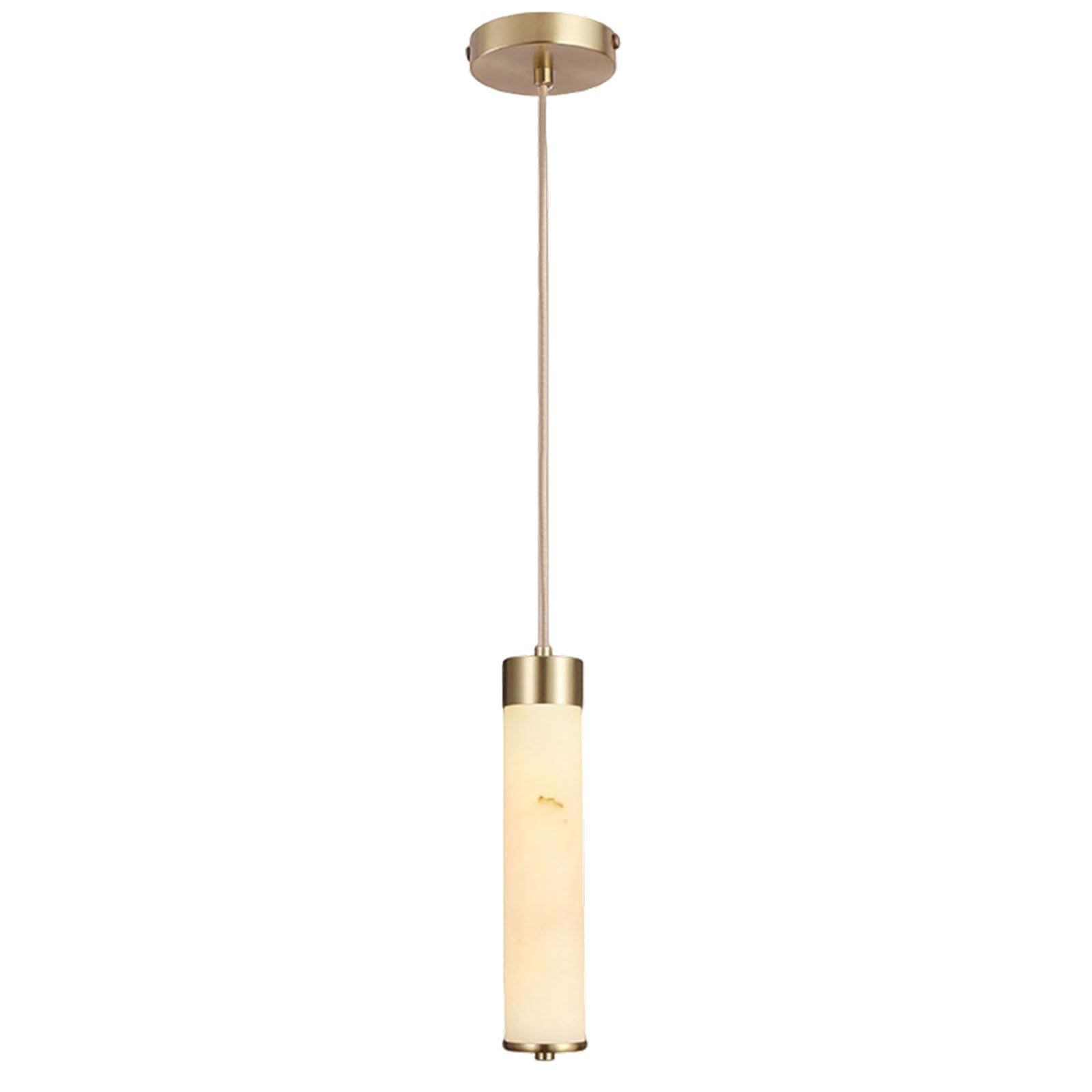 AWEITG Elegant Alabaster Pendant Light Fixture - Adjustable Brass Hanging for Kitchen Island, Dining Room & Bedroom