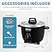 Aroma Housewares Select Stainless Rice Cooker & Warmer with Uncoated Inner Pot, 3-Cup(uncooked)/6-Cup(cooked)/ 1.2Qt, ARC-753SGB, Black