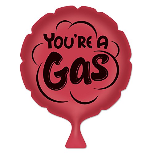 Beistle Gas Whoopee Cushion in Red/Black, Novelty Funny Fart Gag, Goofy Crass You're a Gas Prank Supplies, 8"