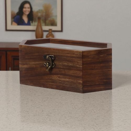 Image of Vintage Wooden Watch Box for Men, Timepiece Storage & Organizer, Display Case, Jewelry Box for Women, Gift for Husband (3 Grooves Hex (Rosewood))