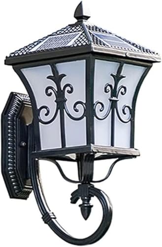 Farol de pared solar exterior de aluminio para iluminación decorativa de patios