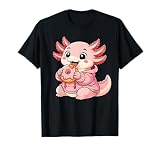 Axolotl Eating Donut Graphic Axolotl Kawaii Anime T-Shirt
