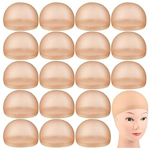 100 Pieces Wig Cap Elastic Medium Nylon Stocking Caps Stretchy Stocking Wig Caps Secure Your Hair, Lightweight, Breathable (Skin)
