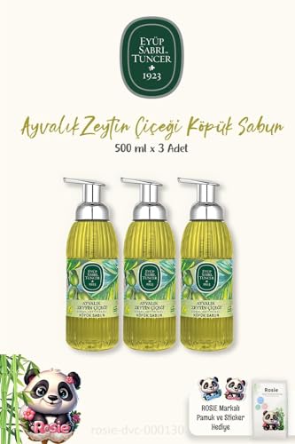 3 Adet Ayvalık Zeytin Çiçeği Köpük Sabun 500 ml ve Rosıe