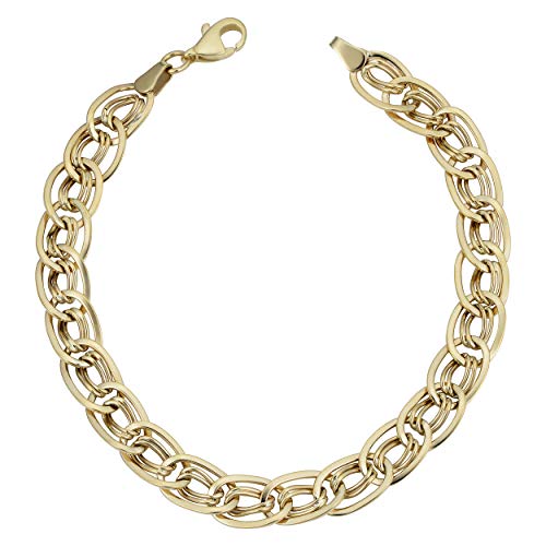 Kooljewelry 10K Yellow Gold Triple Oval Link Bracelet (7.5 Inch) #TOP24