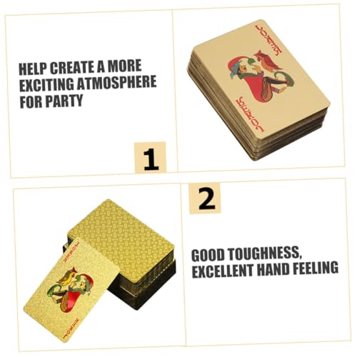 Supvox Goldene Pokerkarte aus Robustem Waschbarem Kunststoff Lichtundurchlässig Langlebig für Sammeln Geschenkidee für Familie und Freunde Partystimmung – Bild 7