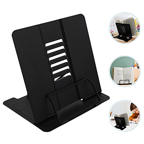 Yardwe Metal Estante De Livros Livro Suporte Dobrável Ajustável para Leitura de Mãos Livres Receita