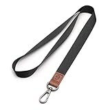 Glorisunity Lanyard, Long Neck Lanyard Key Lanyard, Id Badge Lanyard for Women and Men, Whistle, Keychain (1, BK)