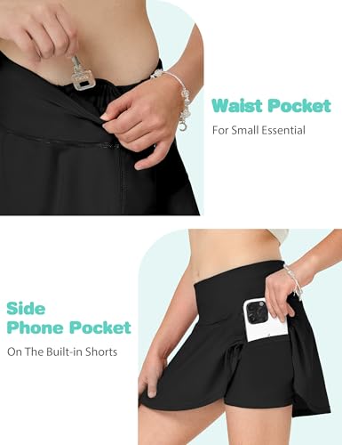 Image of FitsT4 Sports Girls Swim Skirts with Pocket UPF 50+ Swimming Bottom Kids Bathing Skort for Surfing Beach Volleyball
