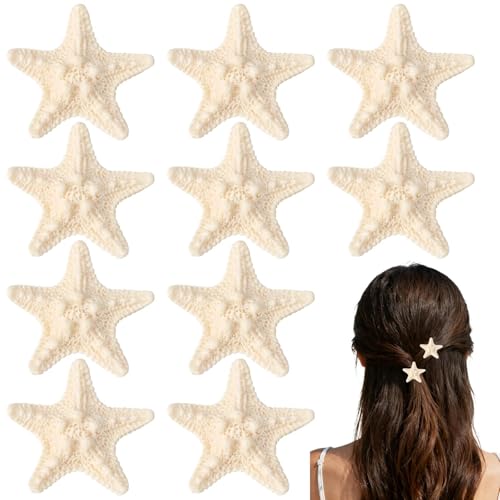 LLMSIX 10pcs Starfish Hair Clip Starfish Mermaid Hair Accessories Beach Shell Hairs Clips for Women and Girls Beach-Themed Party Christmas Decoration Gifts