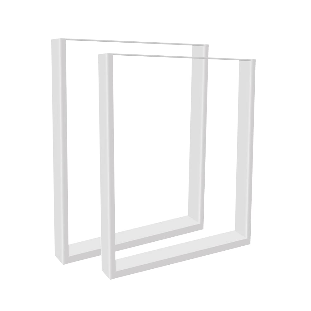 LANTUS Gambe per Tavolo - Rettangolare, in Acciaio, con Viti, Industriale,Gamba per tavolo/tavolino/panche/scrivanie - profilo, 2 pezzi-60 * 72 cm (bianco)