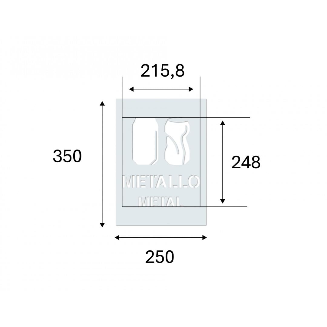 Stancil para señalización horizontal de polipropileno transparente grosor 0,5 mm - Material reutilizable y lavable - Recolección diferenciada metal - 250 x 350