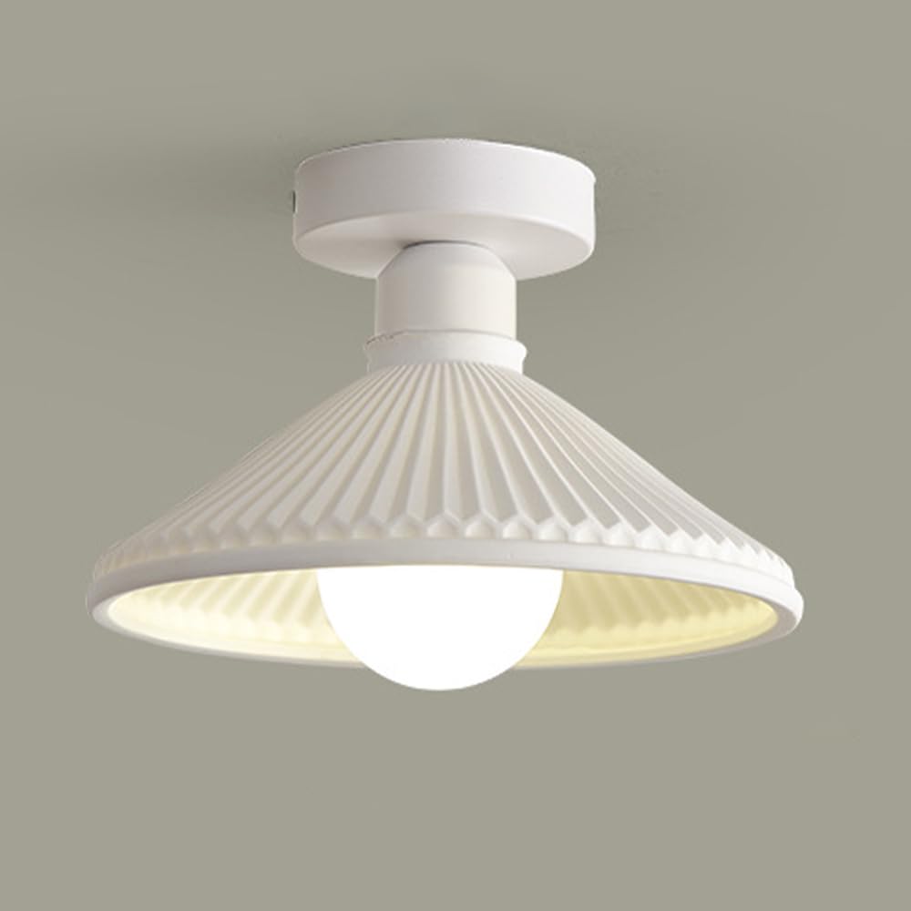 Ceramiczna Sufitowa, Półpłaska, Sufitowa Oprawa Oświetleniowa, Sufitowa Do Korytarza, Sufitowa Do Przejścia, Sufitowa Do Ganku Wejściowego, Nordyckie Nowoczesne Lampy Sufitowe/Biały/B