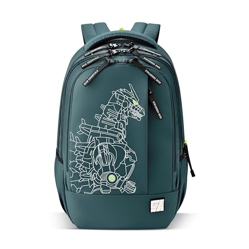 Gear Fiction 1 Backpack 19"/40L Large Water Resistant School Bag/Casual Backpack/Daypack/Kids Bag for Boys/Girls (Green-Green)