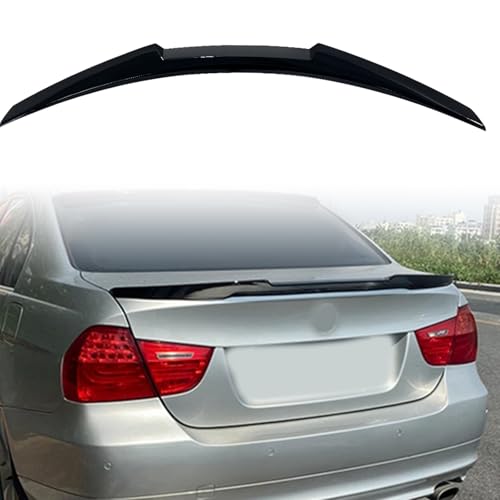 Jie Norman for E90 Rear Spoiler Compatible with 2006-2011 BMW 3 Series 335i 328i 323i M3 Sedan Rear Trunk Spoiler Wing M4 Style Glossy Black (2006-2011 BMW E90 3-Series 4-Door, Glossy Black)