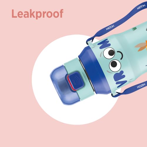 Image of Milton Steel Helio 400 Thermoware Water Bottle 370 ml with One Touch Safety Lock & Twin Lid Sip or Gulp, Long Hours Hot & Cold, Leak Proof, ISI Certified, PU Insulated, for Kids, Gym, School,Dark Blue