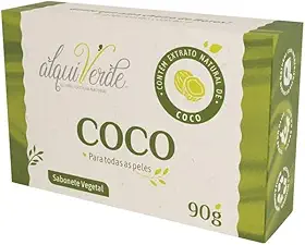 Kit com 3 Unidades Sabonete Vegetal Alquiverde de Coco 90g – Natural, Hidratante, Nutritivo e Cuidados Diários com a Pele