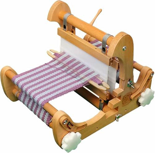 HYUIO Desktop Hand Weaving Machine, Wooden Multi-Craft Weaving Loom, DIY Hand-Knitting Weaving Knitting Machine, Weaving Width 20CM, for Plain, Jacquard