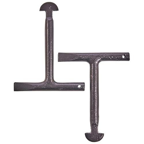 Retaaj Light 2Pcs Heavy Duty T Handle Manhole Cover Lifting Key Set Drain Lid Lifting Man Hole Repair T Shaped Tools