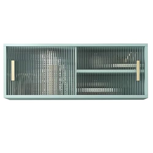 Wandschrank Praktischer Küchenwandschrank Für Den Haushalt Hängespind Für Das Wohnzimmer Bücherregal, Sideboard-Aufbewahrungsregal Mit Schiebetür (Color : Green, S : 80 * 30 * 30cm)