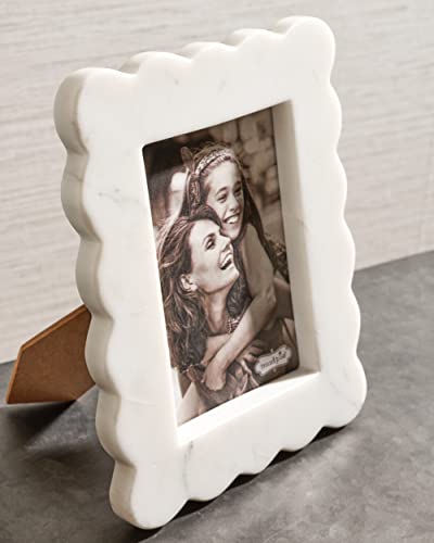 Mud Pie Scalloped Marble Frame, Large, 5X7 #TOP3