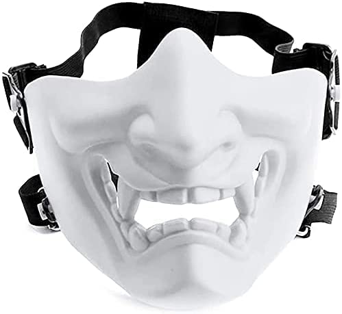 Airsoft Half Protective Fashion Masks, Evil Demon Monster Kabuki Samurai Hannya Oni Half Face Protective Masks Masquerade BallHalloween Cosplay