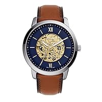 Fossil Men's Automatic Watch analog Display and Leather Strap, ME3160
