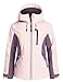 GEMYSE Damen Skijacke Wasserdichte Winterjacke Winddichte Schneejacke Warme Snowboardjacke Isoliert mit Kapuze(Hellrosa mit Dunkellila,L)
