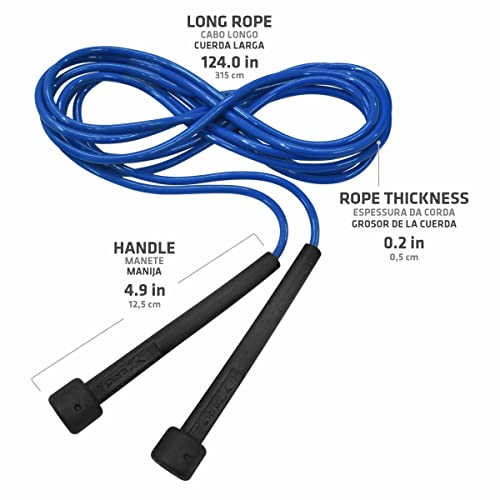 Corda de Pular Muvin Basics Tamanho Ajustável em PVC - Corda de Saltos Com Velocidade Para Treino Fu