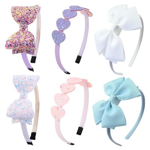 Ooosonlu Tiara infantil com laço, faixa de cabelo com glitter para meninas, acessórios de cabelo brilhantes para crianças