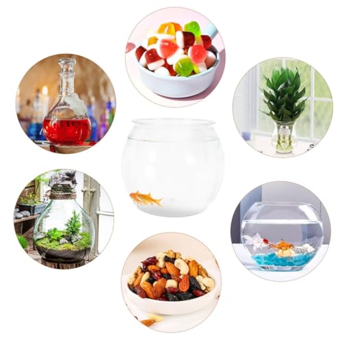 Petit aquarium de table transparent en plastique rond pour décorer un bureau - 4
